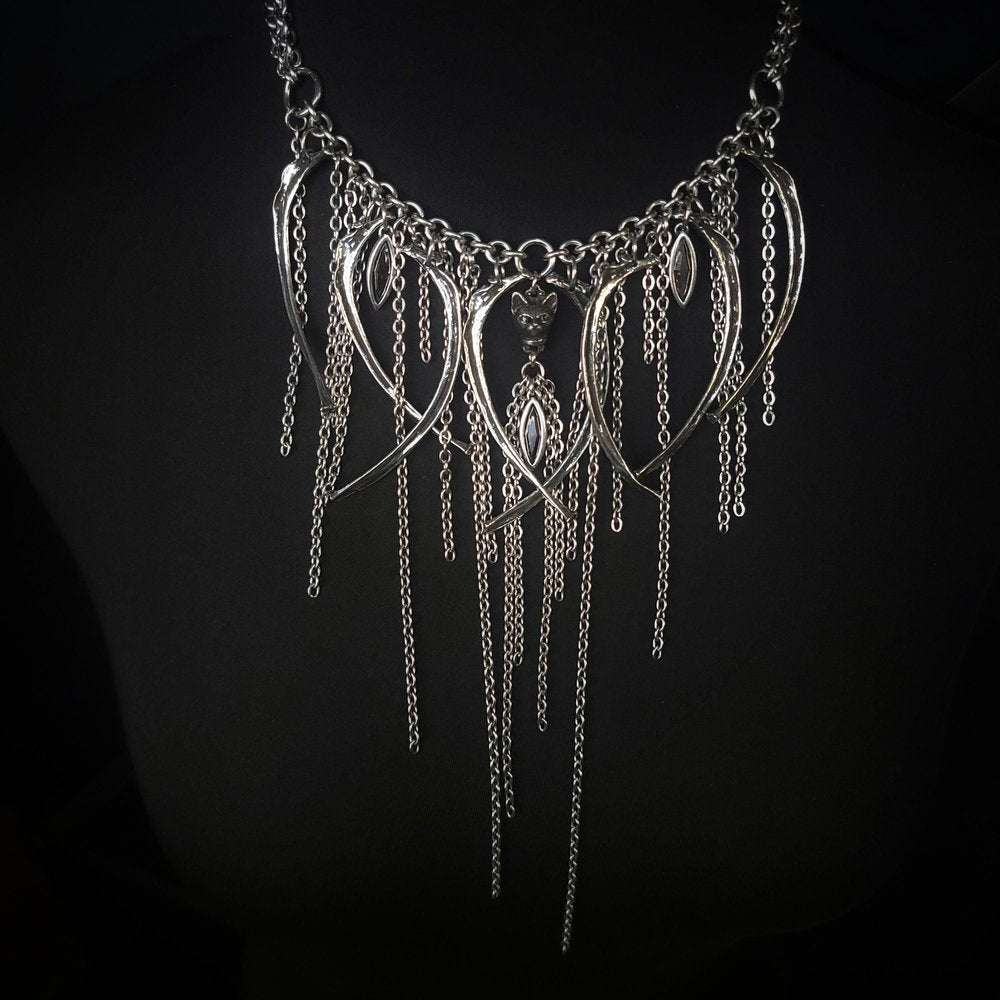 Cat Rib Fringe Necklace by Martha Rotten