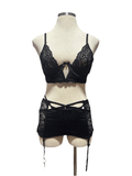 Kiss of the Nightwing Girdle, Bra & Thong set Plus Size - Angel's House of Design Co.