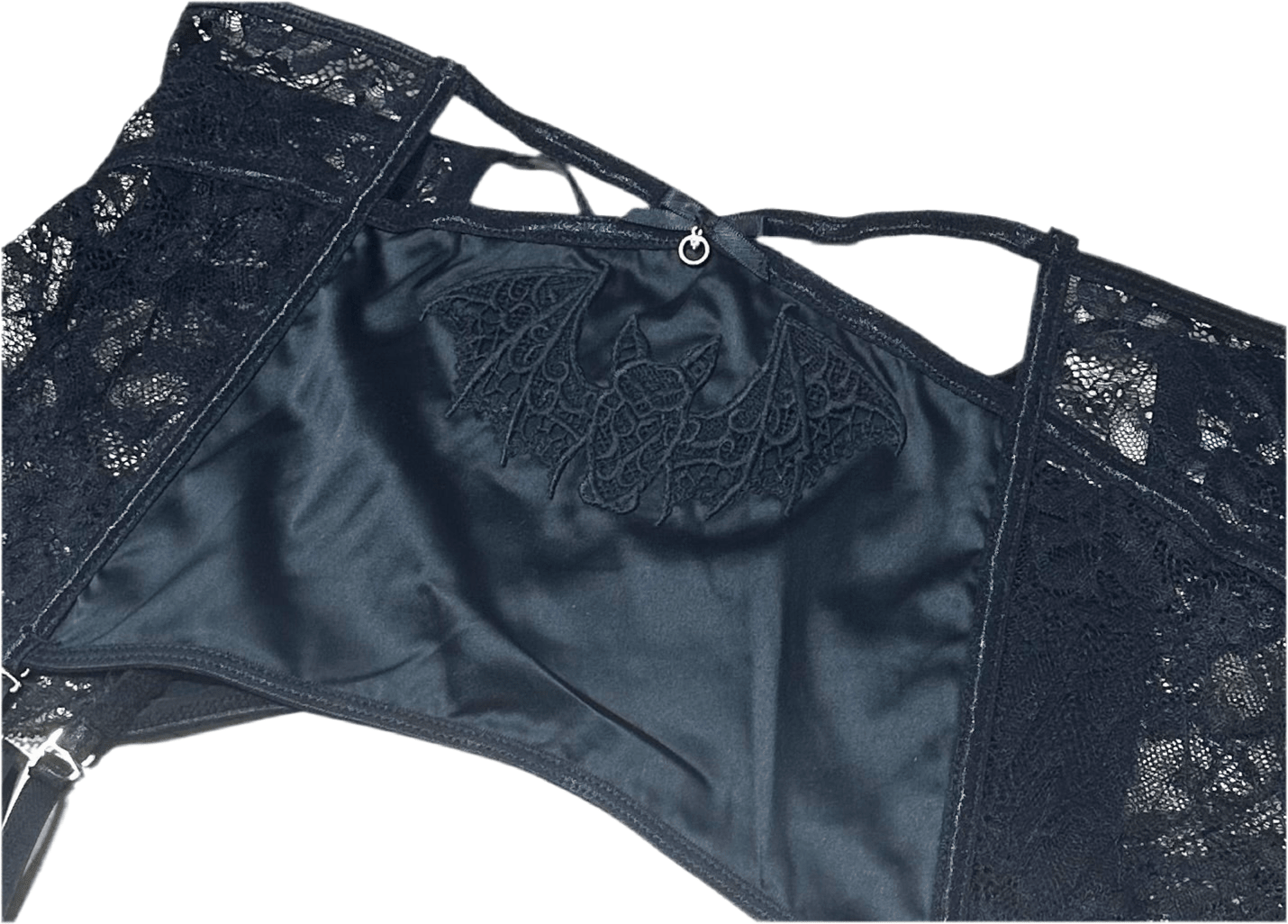 Kiss of the Nightwing Girdle, Bra & Thong set Plus Size - Angel's House of Design Co.