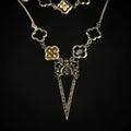 Layered Pavé Skull Dagger Choker Necklace by Martha Rotten - Angel's House of Design Co.