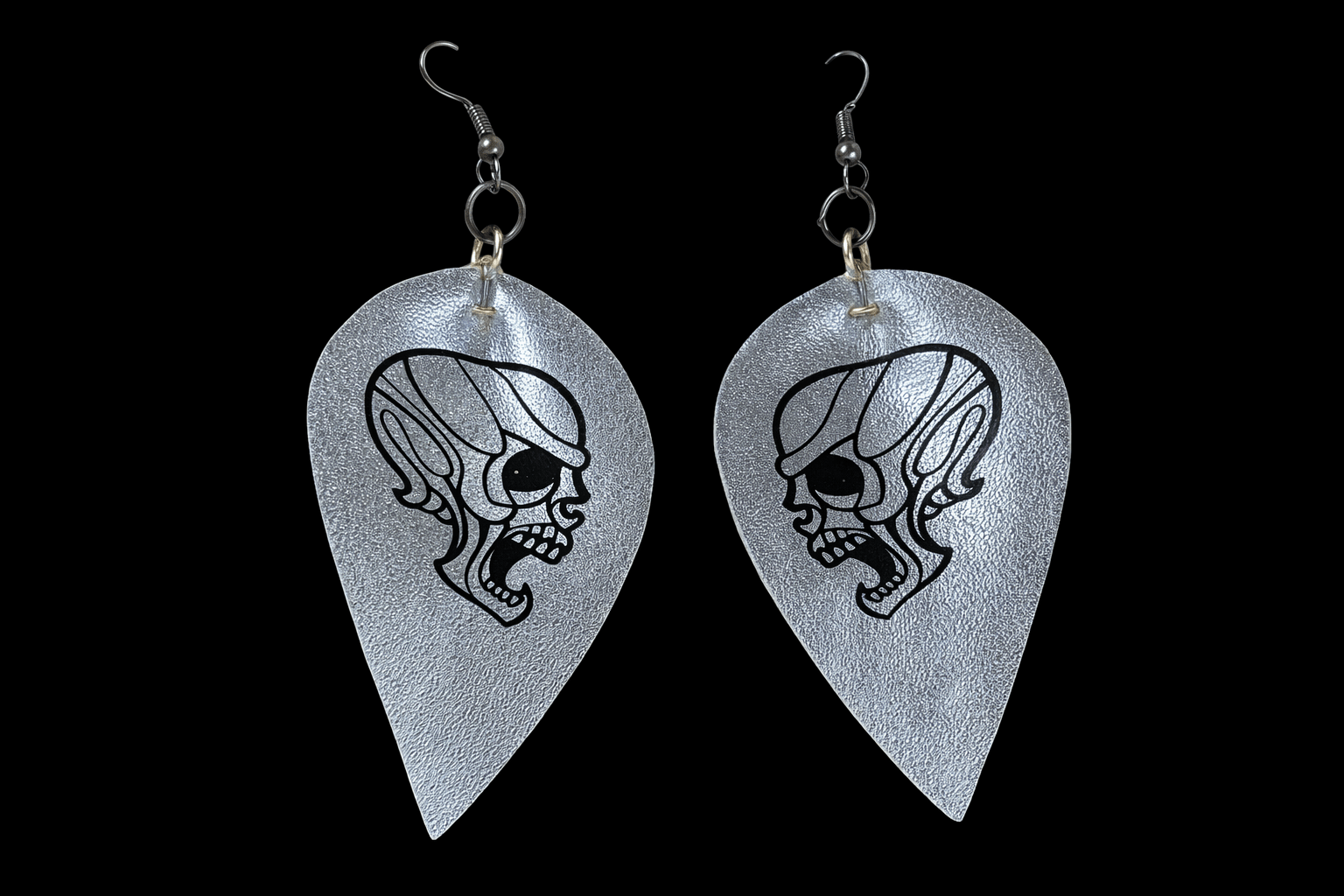Leather skull earrings - Angel's House of Design Co.