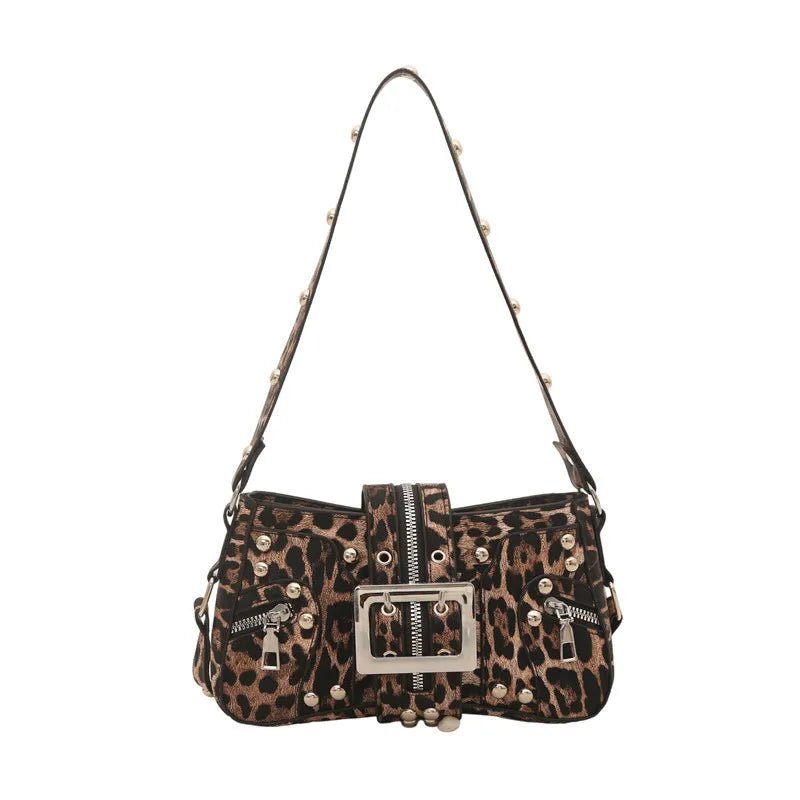 Leopard Moto Style Handbag - Angel's House of Design Co.