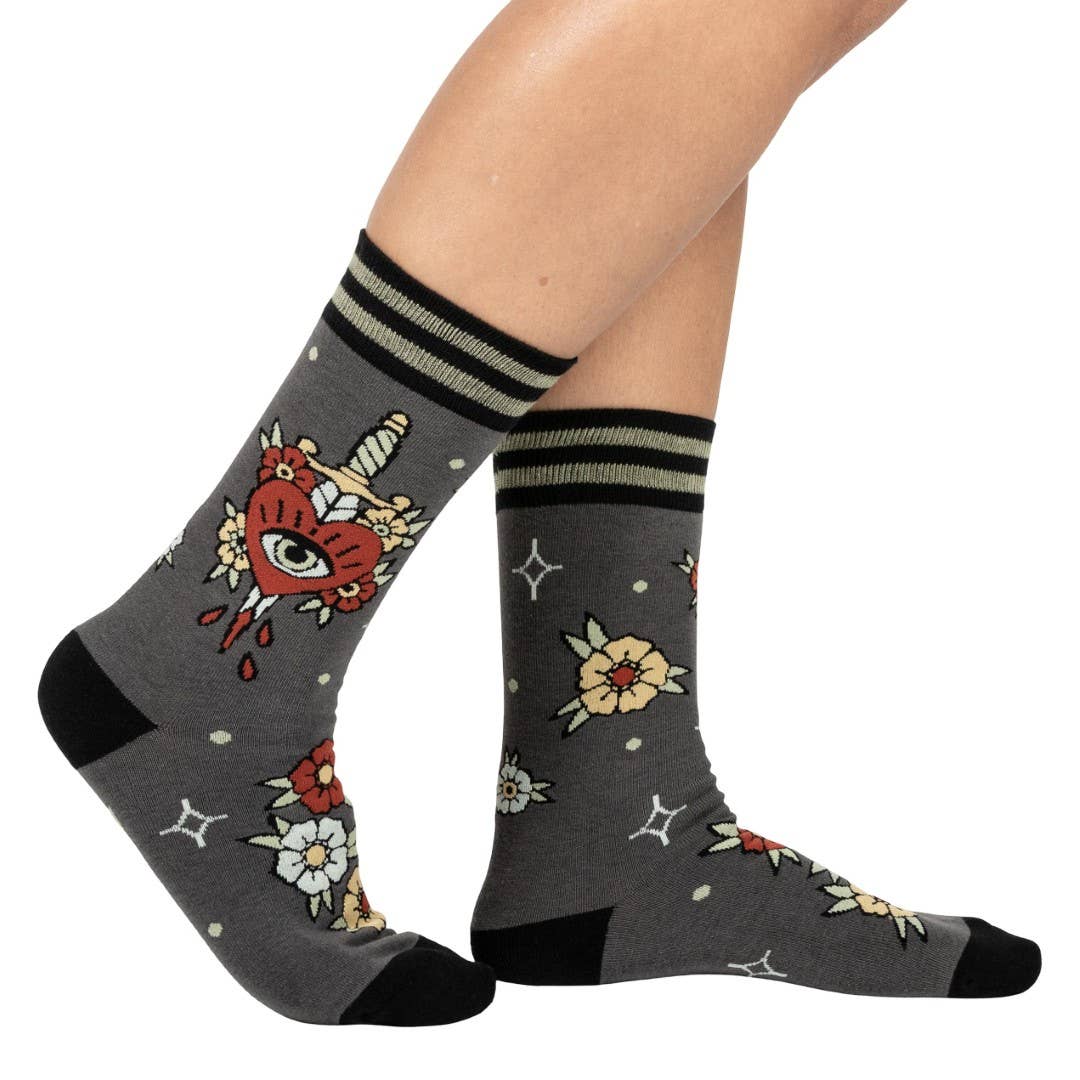 Love Hurts Crew Socks - Angel's House of Design Co.