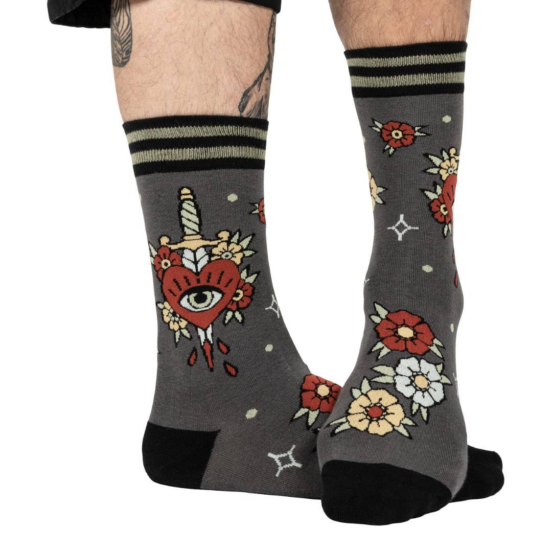 Love Hurts Crew Socks - Angel's House of Design Co.