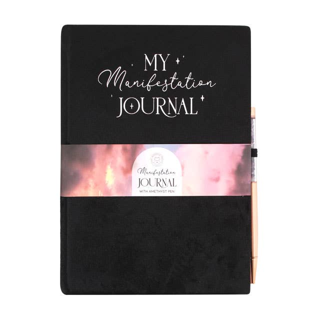 Manifestation Journal Notebook with Amethyst Pen - Angel's House of Design Co.