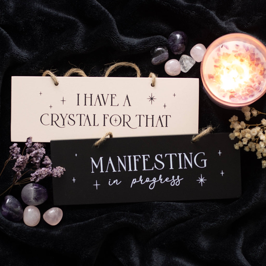 Manifesting In Progress Hanging Sign - Angel's House of Design Co.
