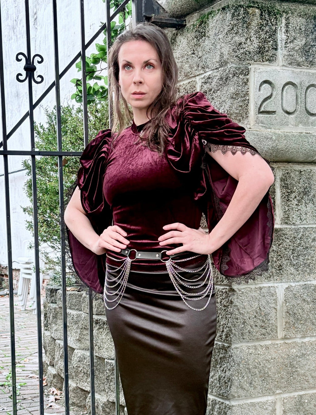 Maroon Goth Queen Top - Angel's House of Design Co.