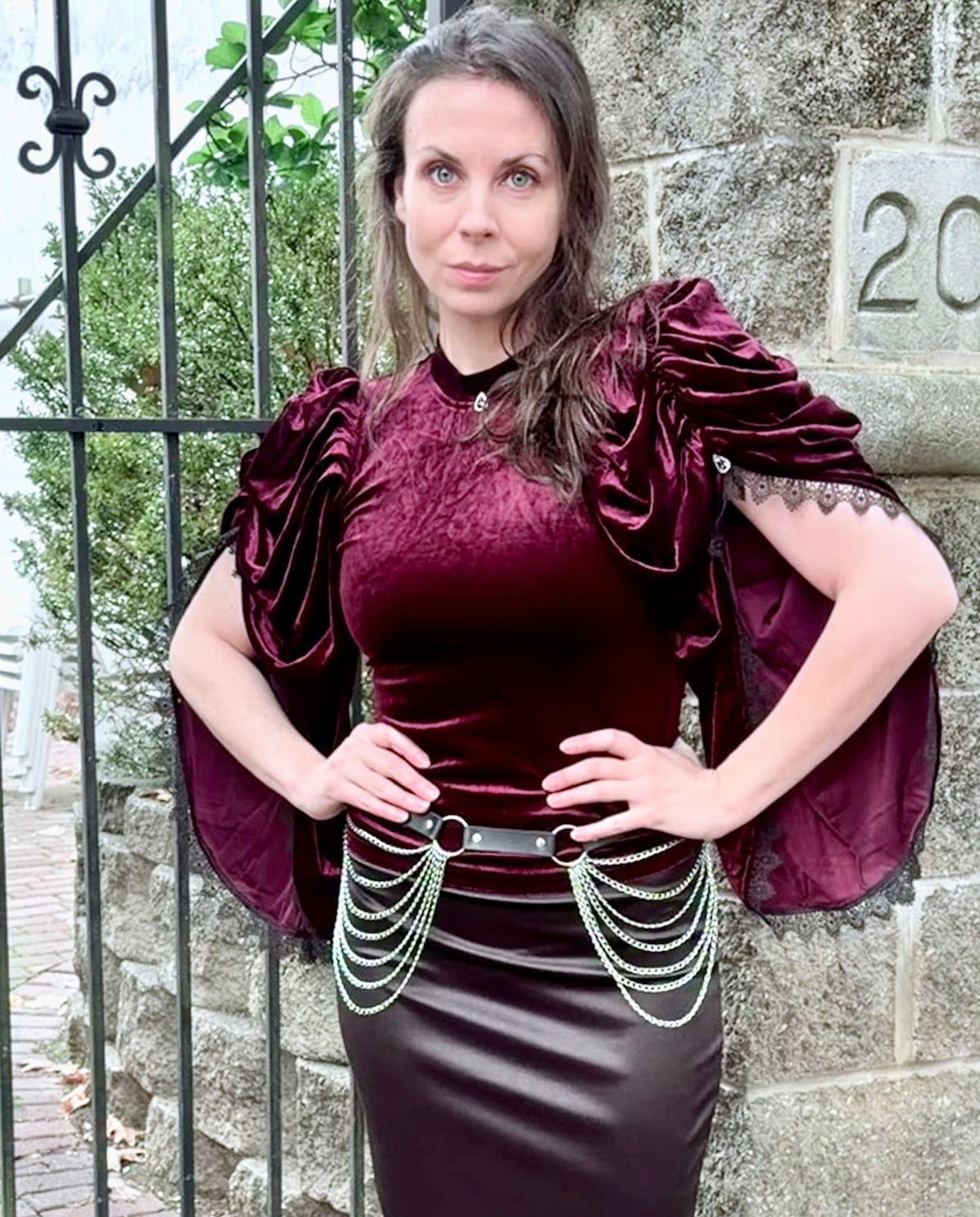 Maroon Goth Queen Top - Angel's House of Design Co.