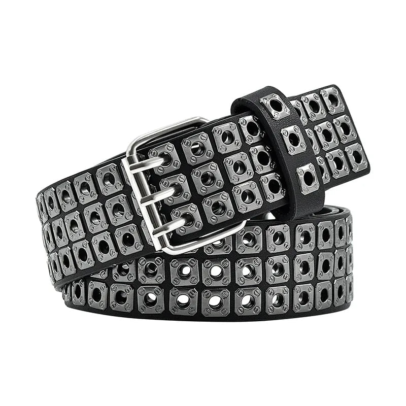 Metal Block Belt in Silver or Gun Metal - Angel's House of Design Co.