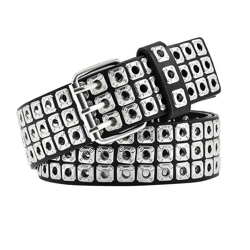 Metal Block Belt in Silver or Gun Metal - Angel's House of Design Co.