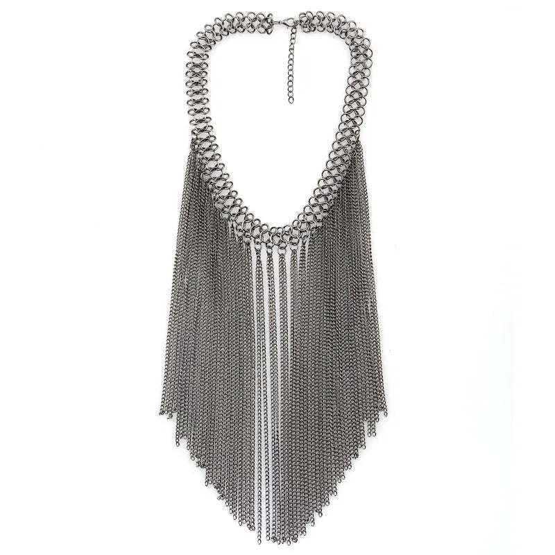 Metal Fringe Chain Necklace - Angel's House of Design Co.