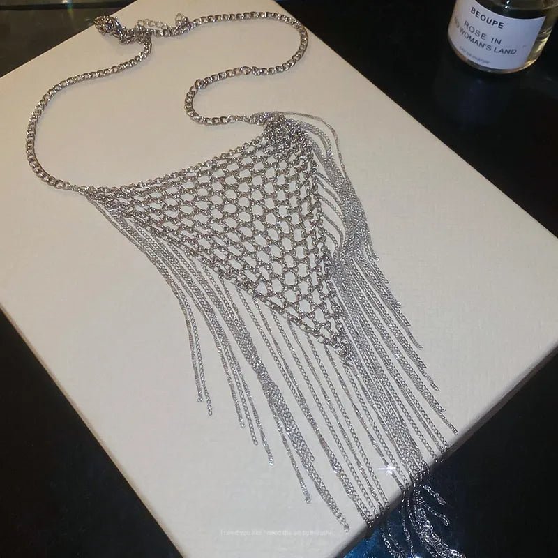 Metal Weave Fringe Chain Necklace - Angel's House of Design Co.