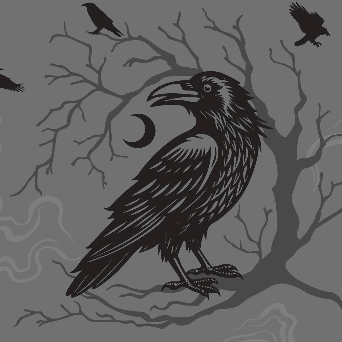 Midnight Crow Crew Socks - Angel's House of Design Co.