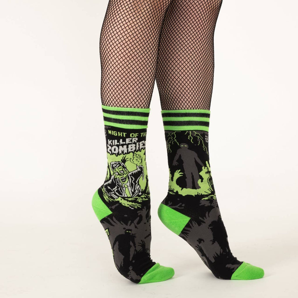 Night of the Killer Zombies Crew Socks - Angel's House of Design Co.