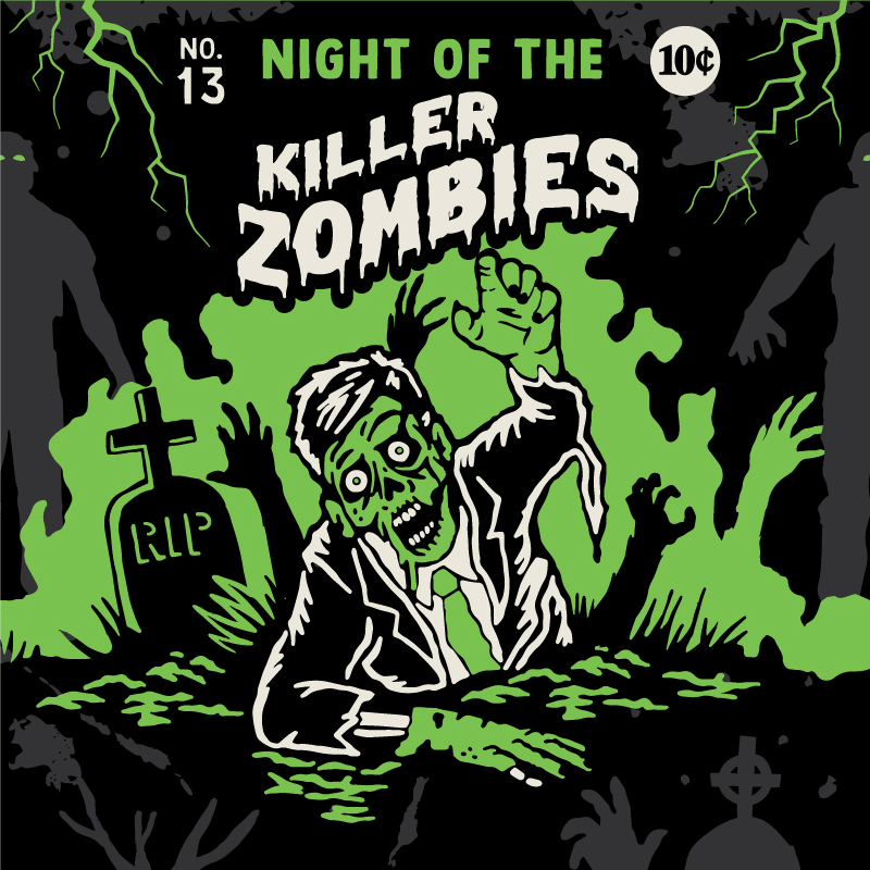 Night of the Killer Zombies Crew Socks - Angel's House of Design Co.