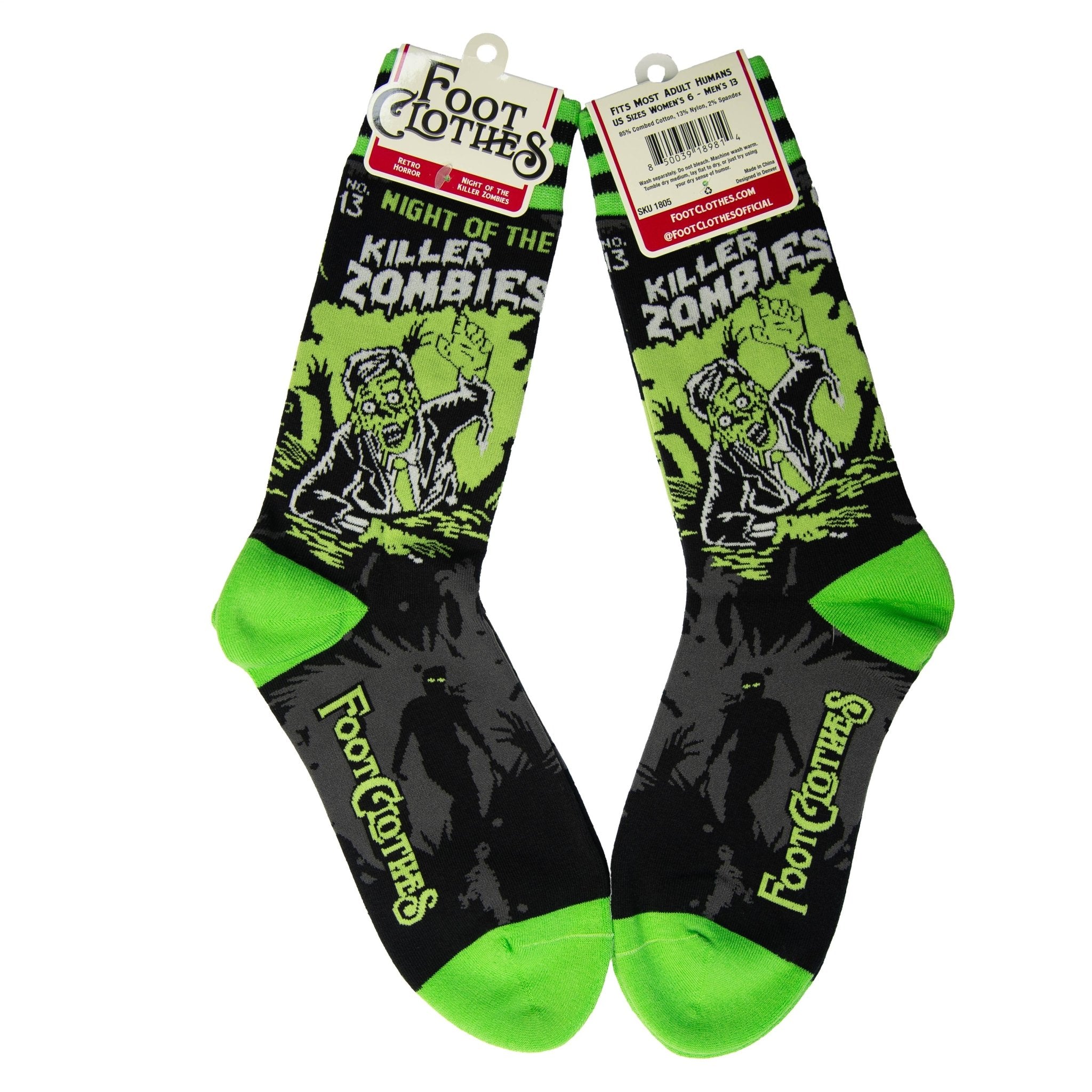 Night of the Killer Zombies Crew Socks - Angel's House of Design Co.