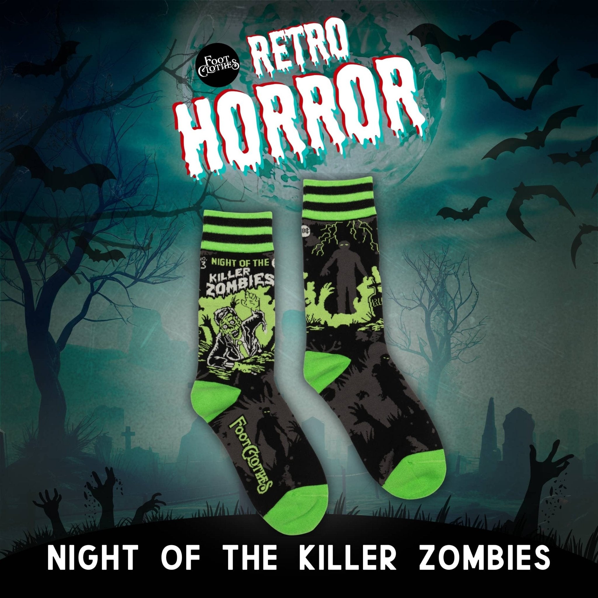 Night of the Killer Zombies Crew Socks - Angel's House of Design Co.
