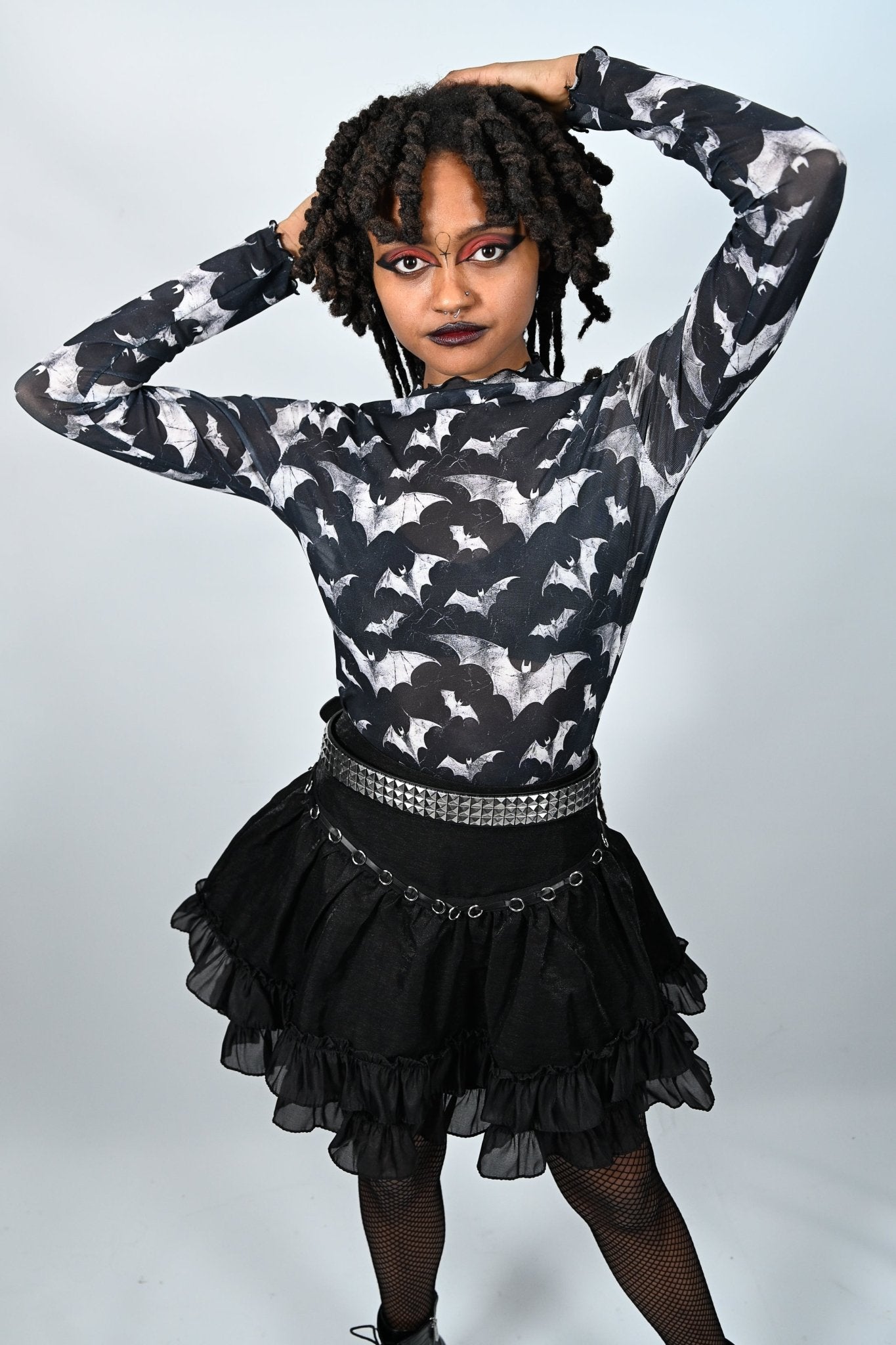 Nocturnal Bat Mesh Long Sleeve Shirt - Angel's House of Design Co.