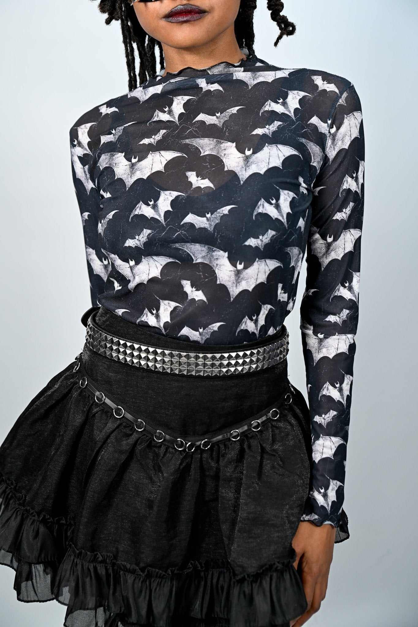 Nocturnal Bat Mesh Long Sleeve Shirt - Angel's House of Design Co.