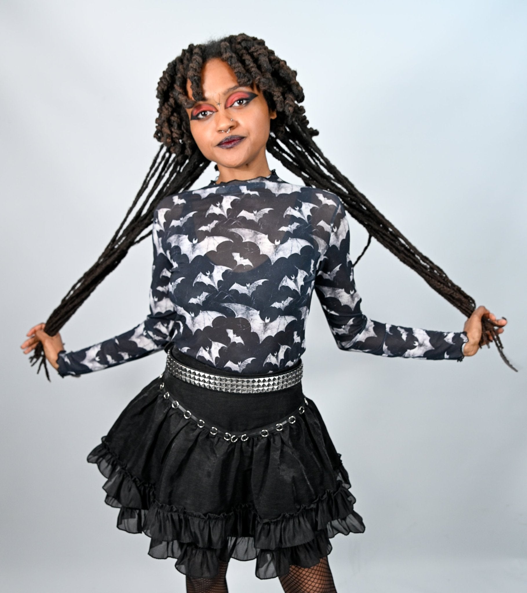 Nocturnal Bat Mesh Long Sleeve Shirt - Angel's House of Design Co.