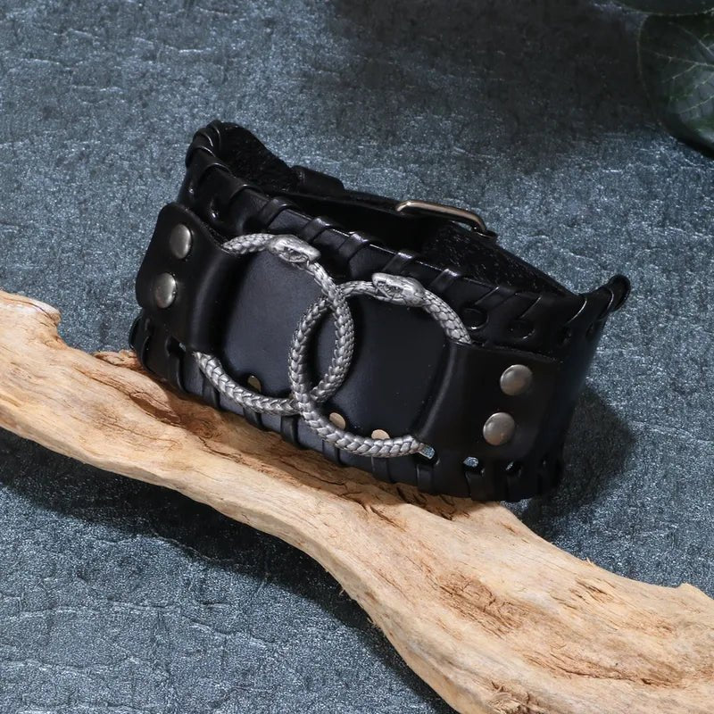 Nordic Viking Men's Faux Leather Cuff - Angel's House of Design Co.