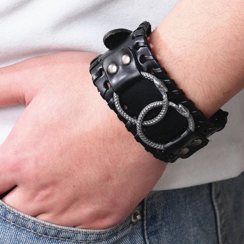 Nordic Viking Men's Faux Leather Cuff - Angel's House of Design Co.