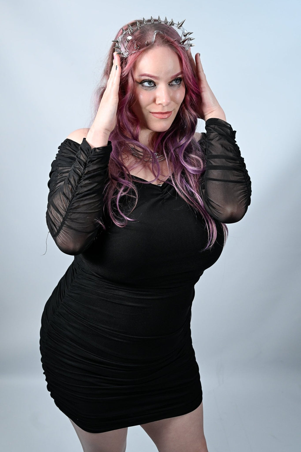 Off The Shoulder Mesh Bodycon Plus Size Dress - Angel's House of Design Co.