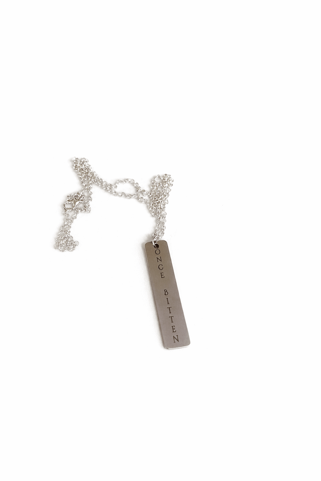 Once Bitten Silver Pendant Necklace - Angel's House of Design Co.