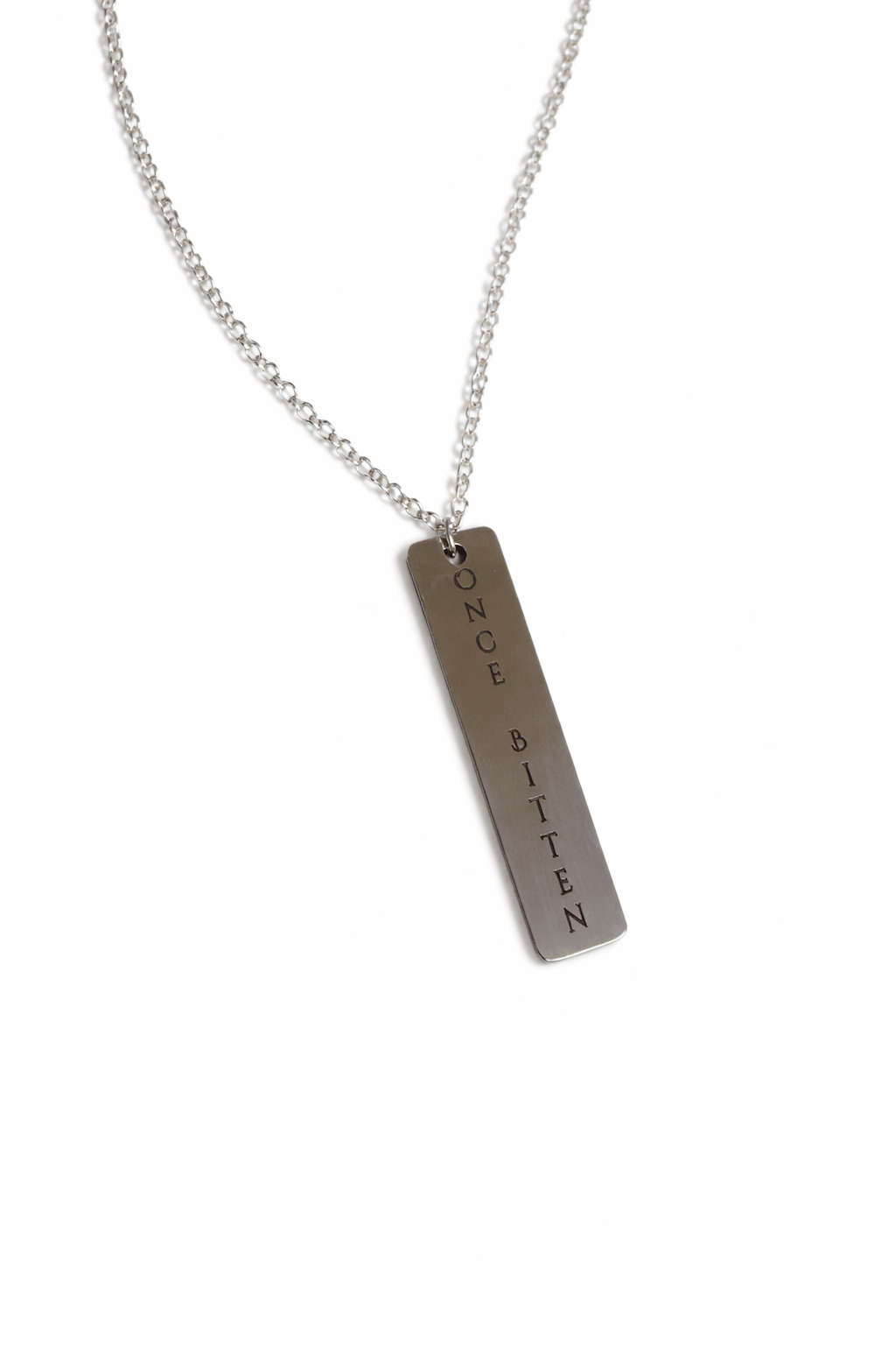Once Bitten Silver Pendant Necklace - Angel's House of Design Co.