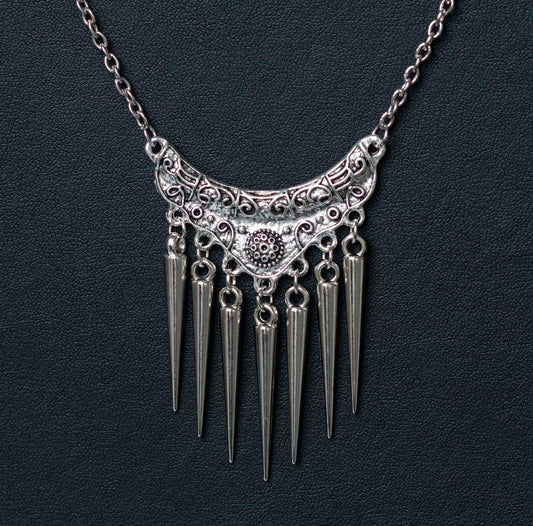 Medieval Inspired Necklace with Long Spikes