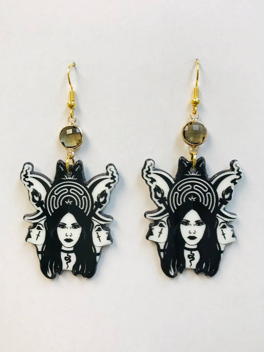 Pagan Goddess , Wiccan Goddess Earring , Goddess Earring