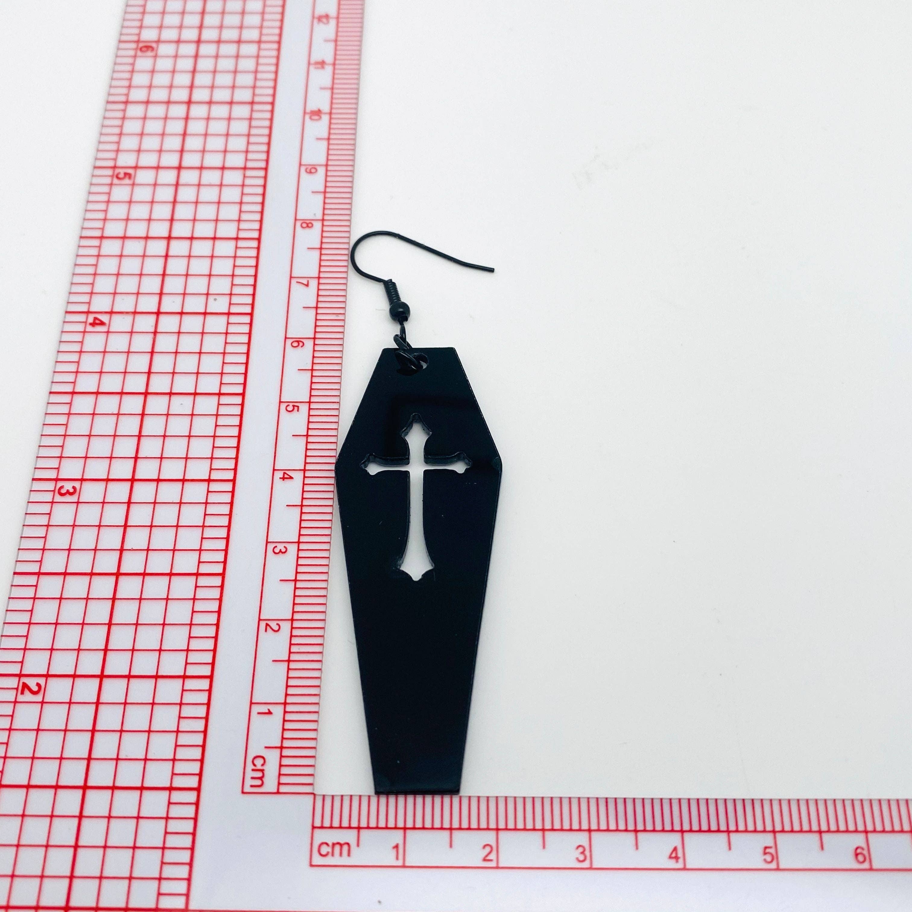 Punk Cross Vampire Coffin Earrings - GT