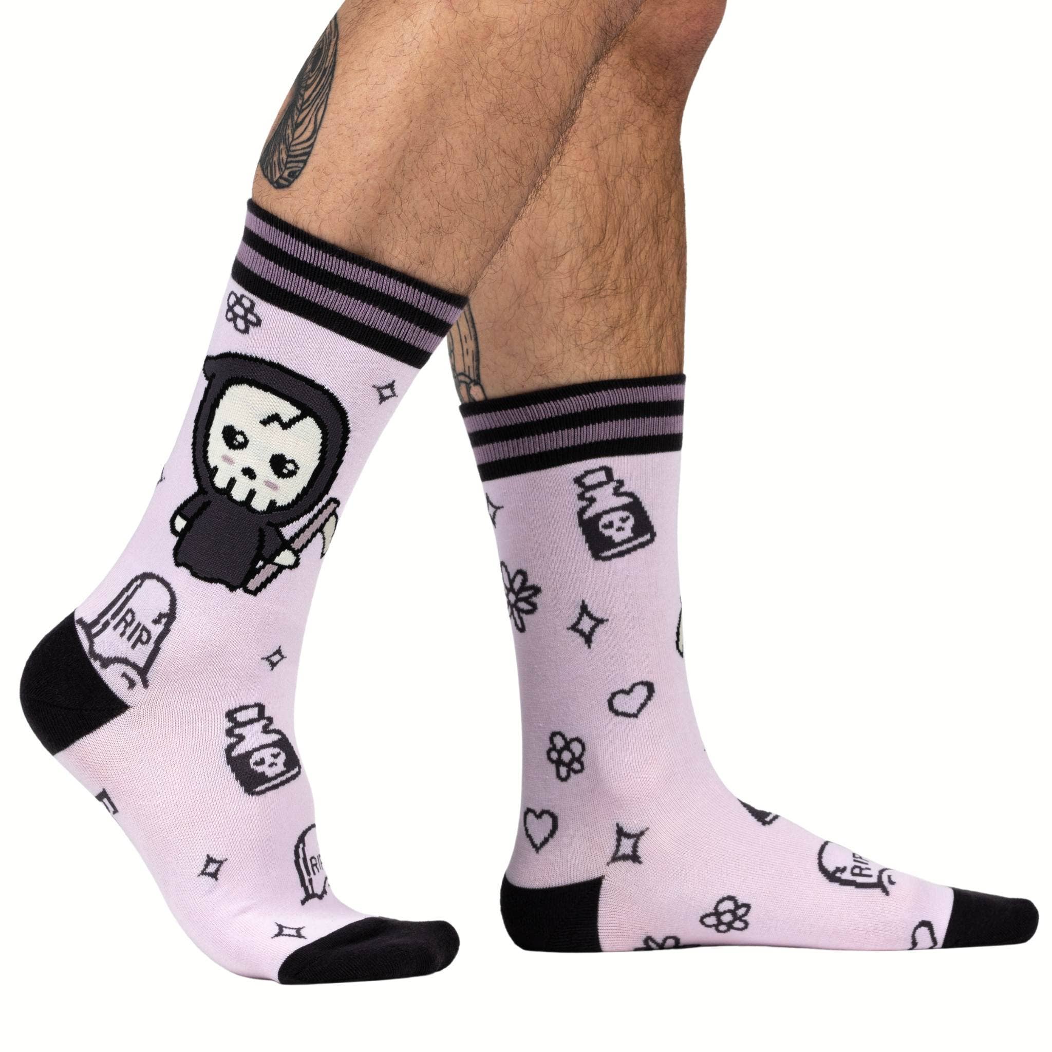 Pastel Goth Grim Reaper Crew Socks - Angel's House of Design Co.