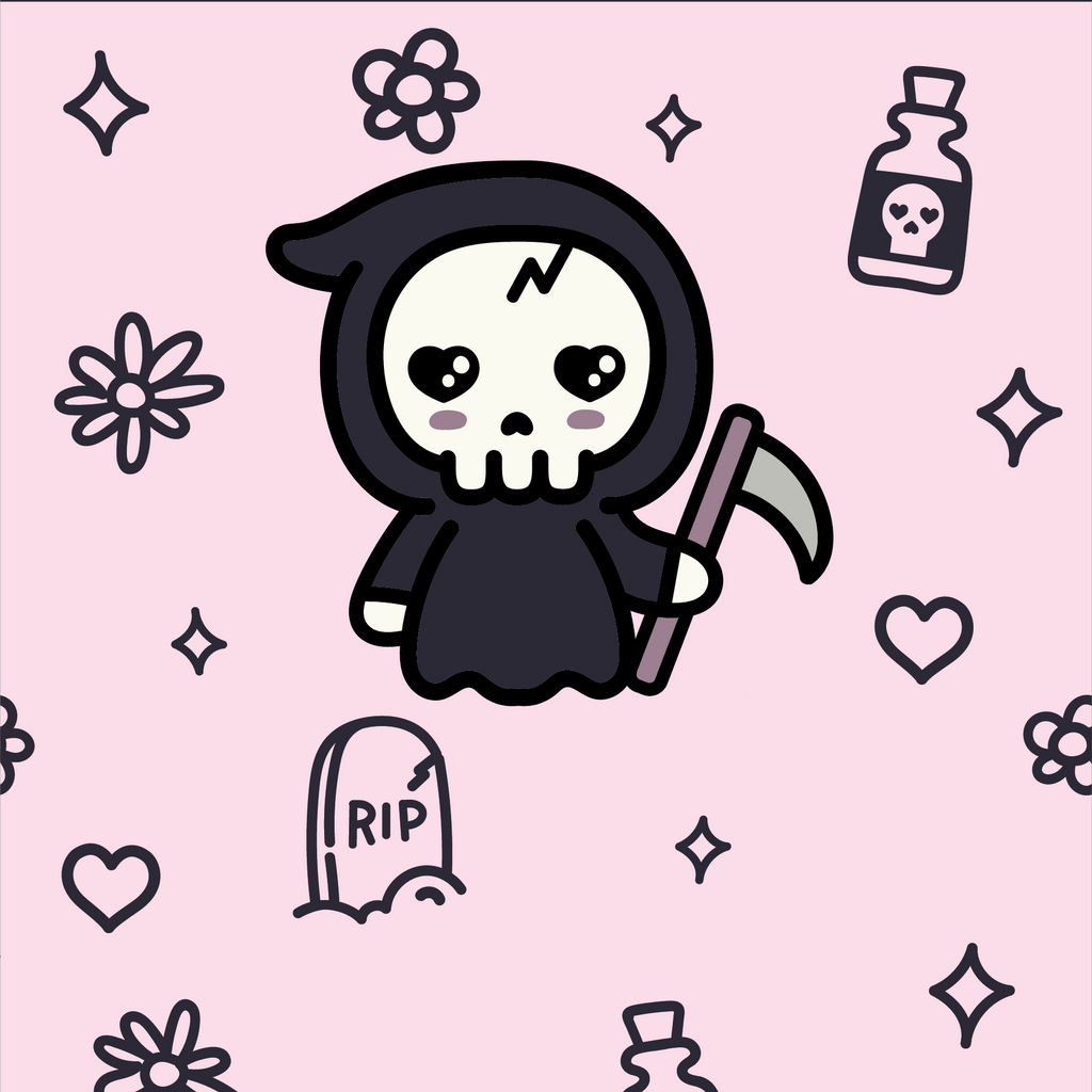 Pastel Goth Grim Reaper Crew Socks - Angel's House of Design Co.