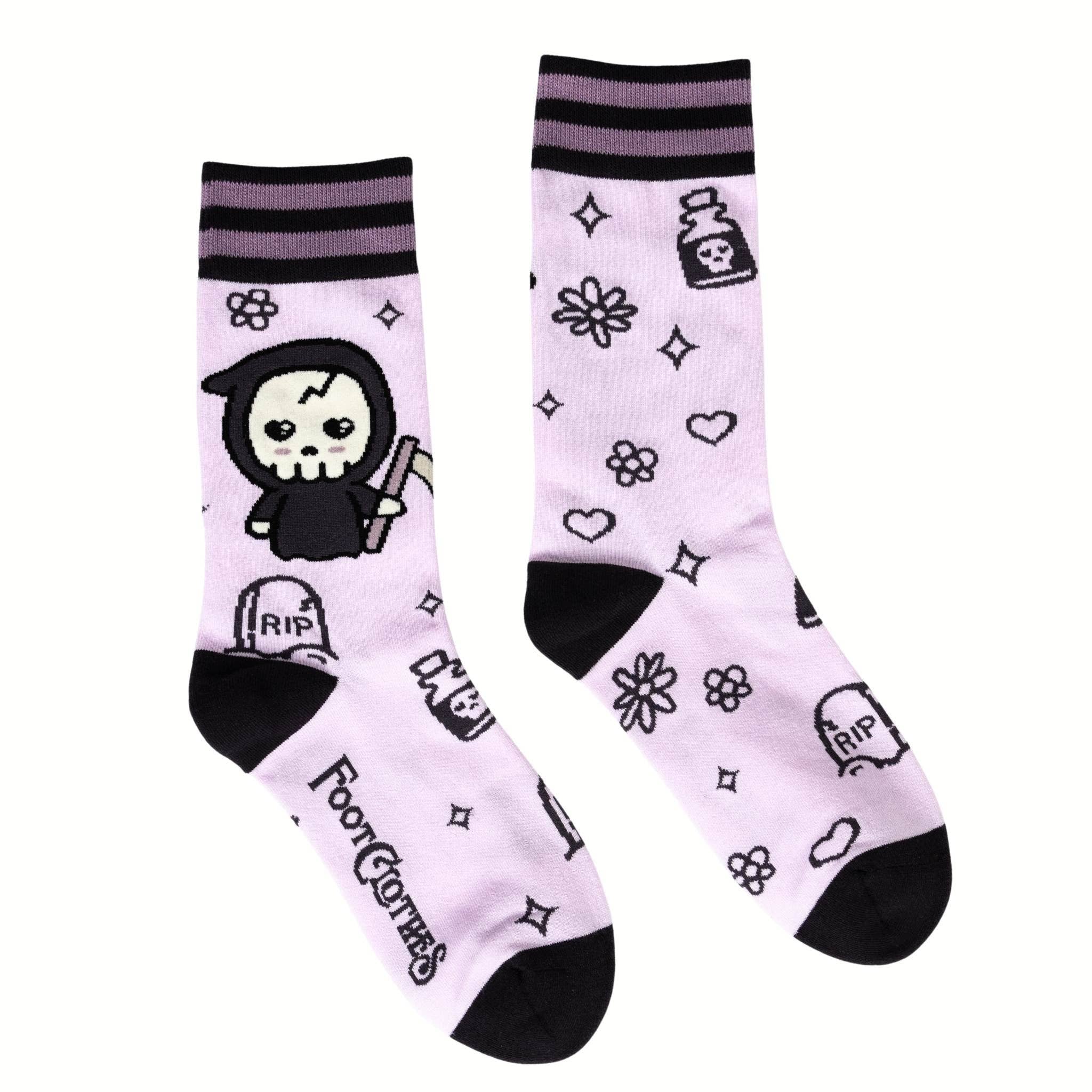 Pastel Goth Grim Reaper Crew Socks - Angel's House of Design Co.