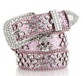 Pink Sparkle Skull Belt - Angel's House of Design Co.