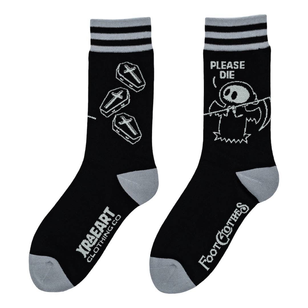 Please Die Crew Socks - Angel's House of Design Co.