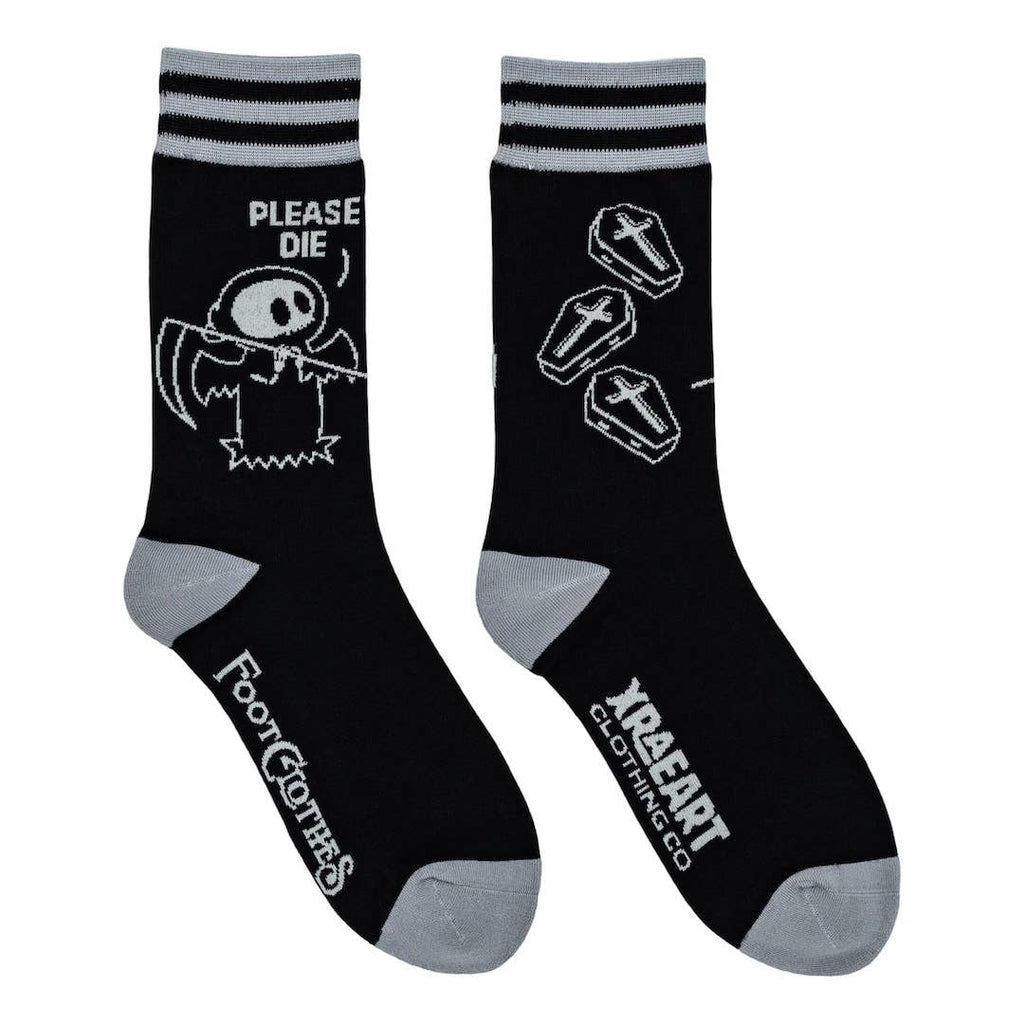 Please Die Crew Socks - Angel's House of Design Co.