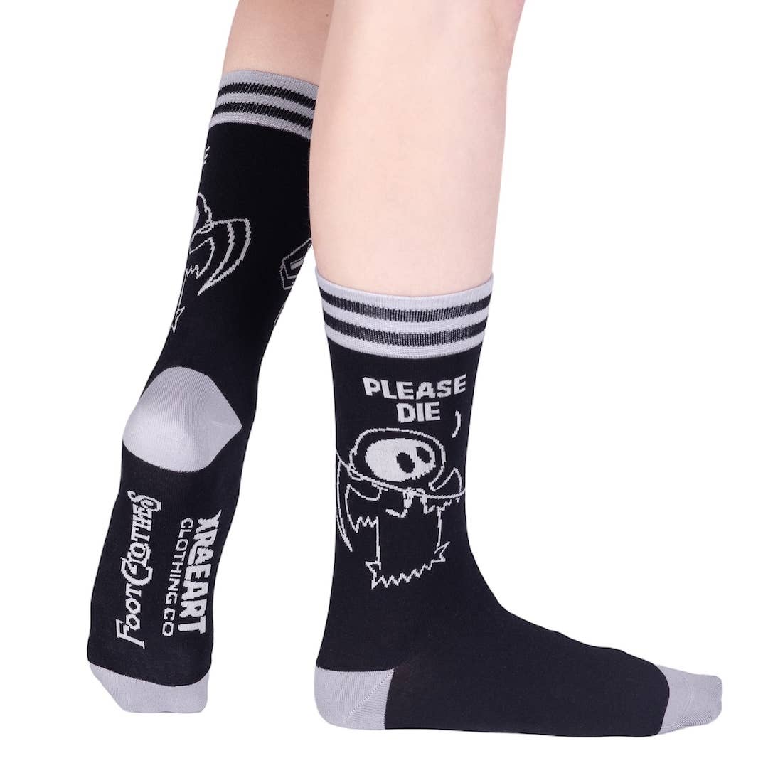 Please Die Crew Socks - Angel's House of Design Co.