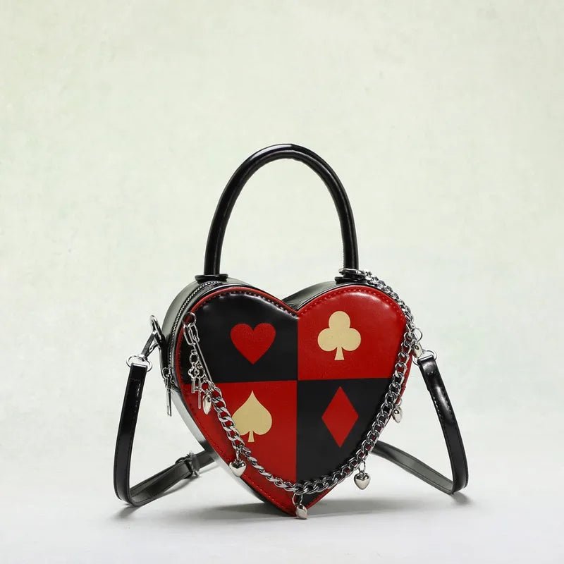 Pleather Poker Heart Shaped Purse - Angel's House of Design Co.