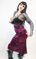 Plum Velvet Midi Skirt with Side Slit - Angel's House of Design Co.