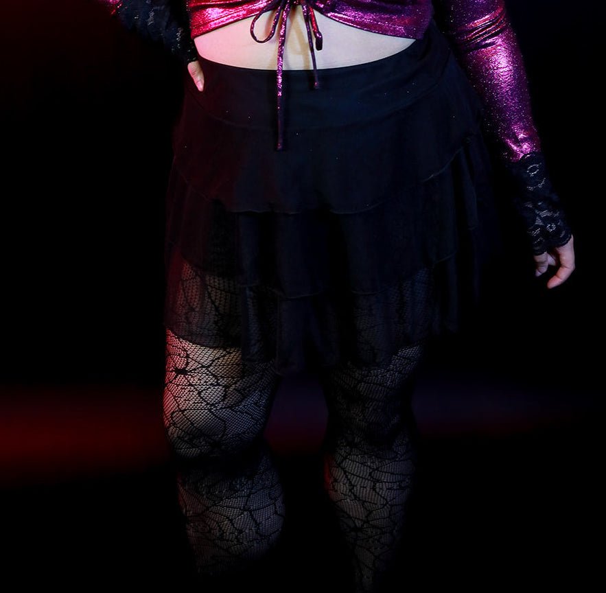 Plus Size Mesh Ruffle Skirt (see through) - Angel's House of Design Co.