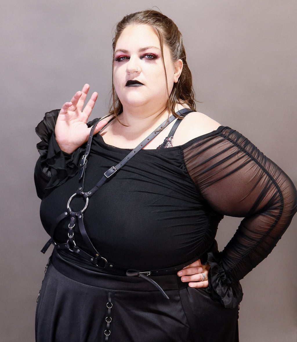 Plus Sized Off the Shoulder Mesh Blouse - Angel's House of Design Co.