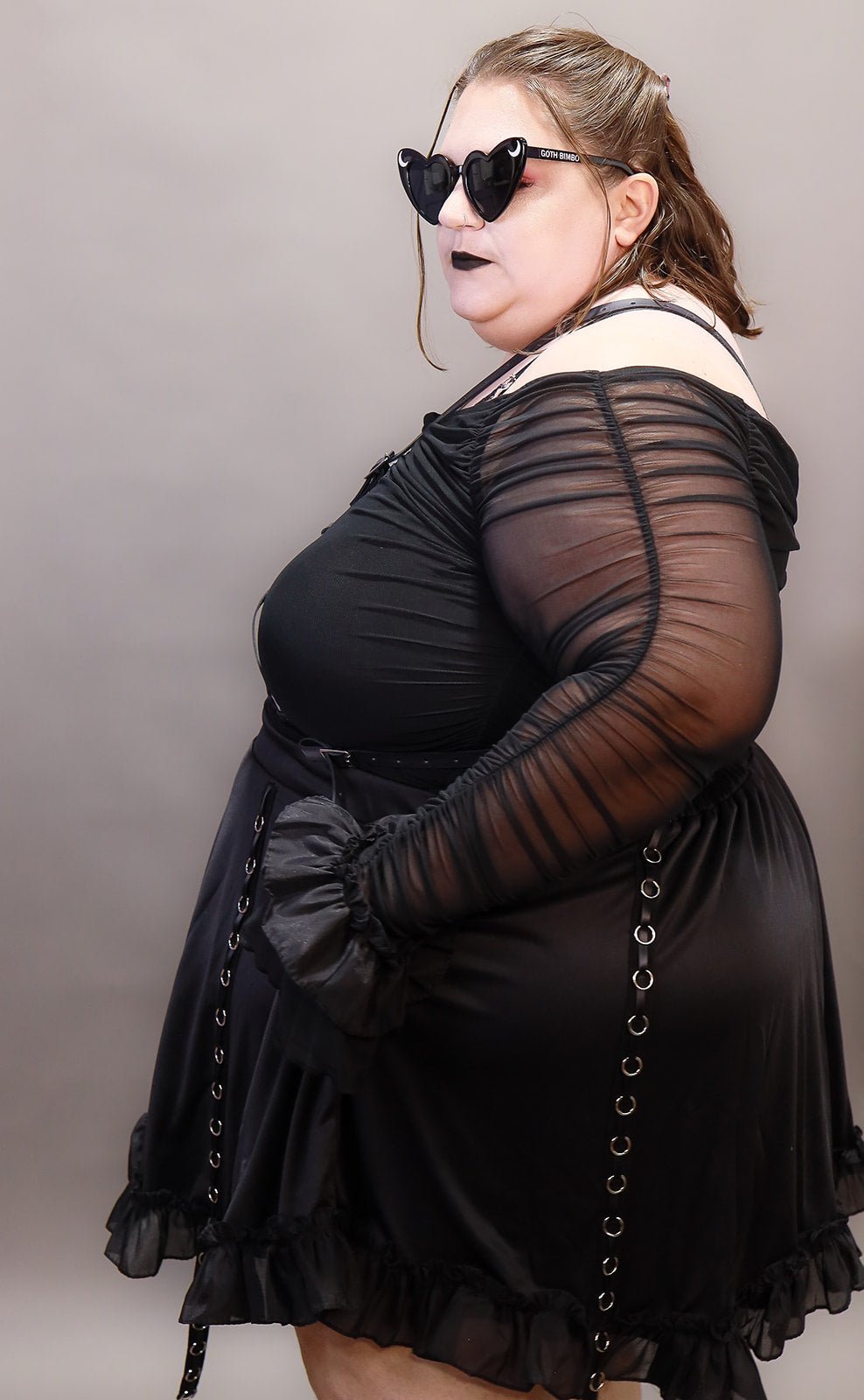 Plus Sized Off the Shoulder Mesh Blouse - Angel's House of Design Co.