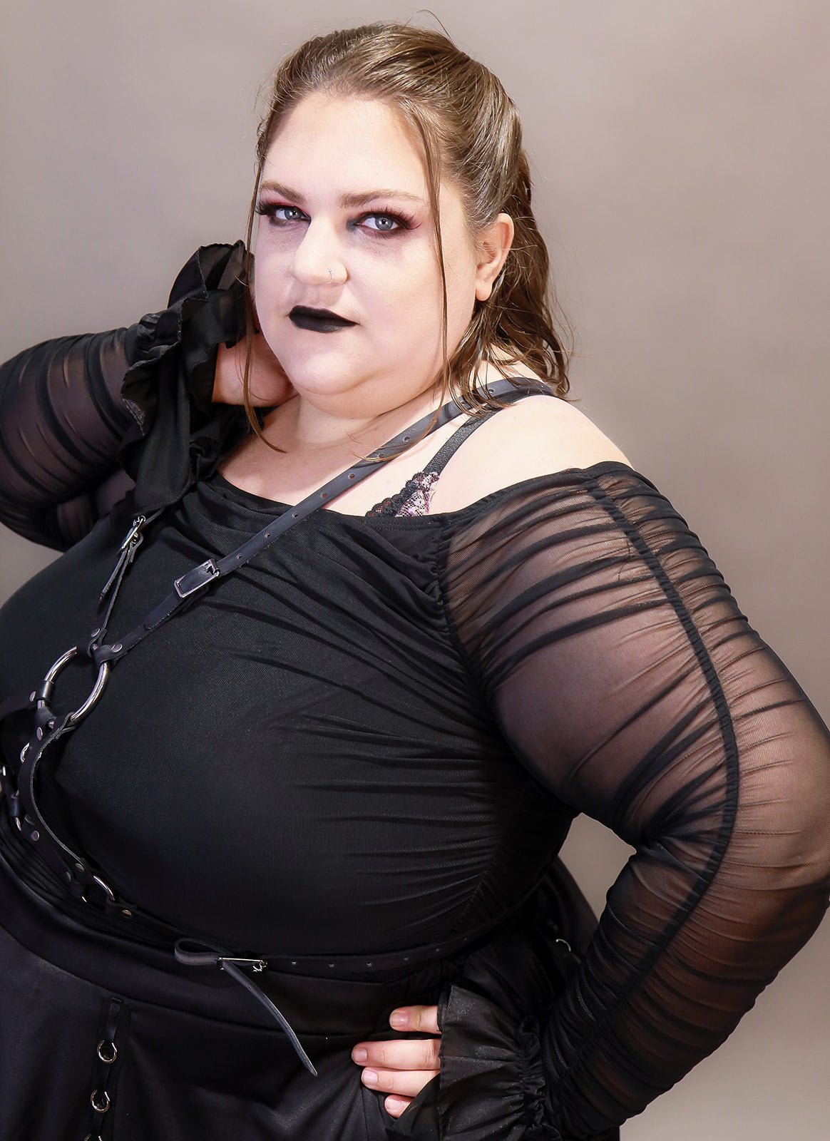 Plus Sized Off the Shoulder Mesh Blouse - Angel's House of Design Co.