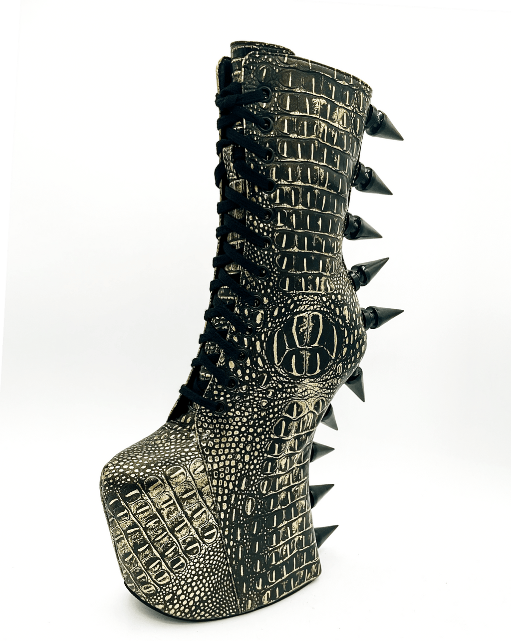Prehistoric Gold Platform Boot - Angel's House of Design Co.