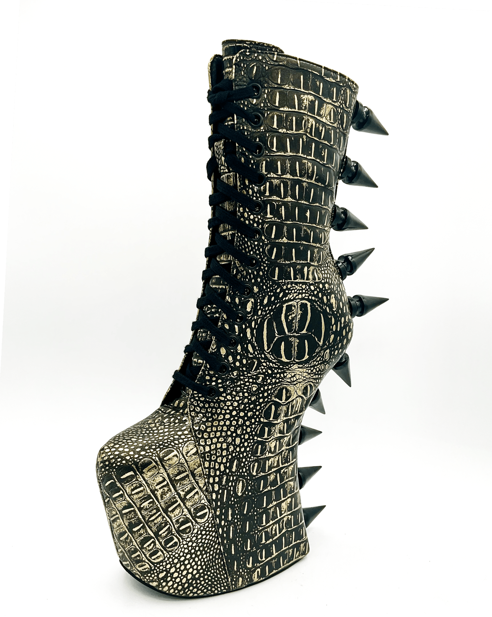 Prehistoric Gold Platform Boot - Angel's House of Design Co.