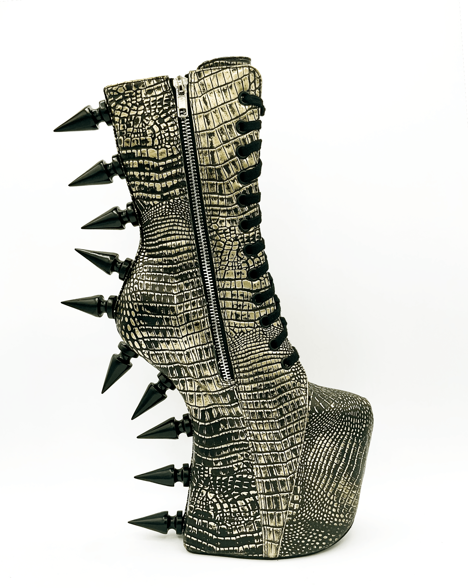 Prehistoric Gold Platform Boot - Angel's House of Design Co.