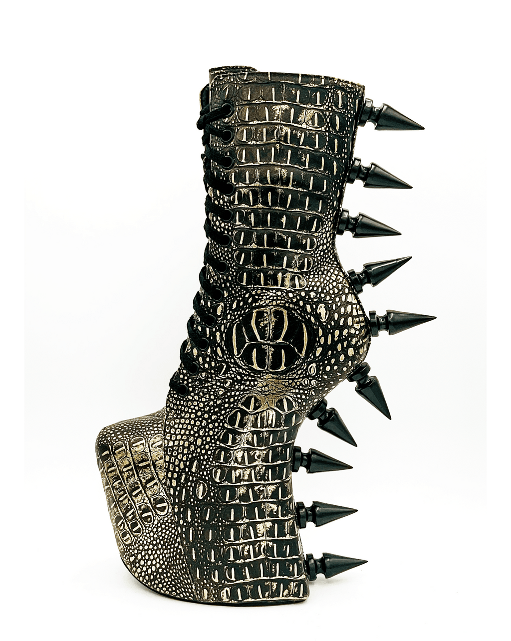 Prehistoric Gold Platform Boot - Angel's House of Design Co.
