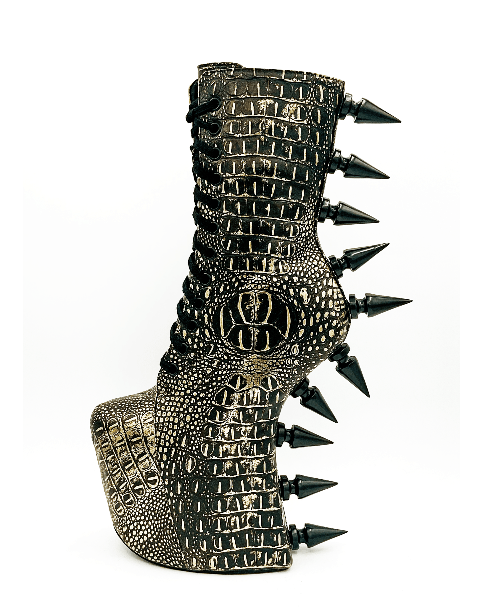Prehistoric Gold Platform Boot - Angel's House of Design Co.